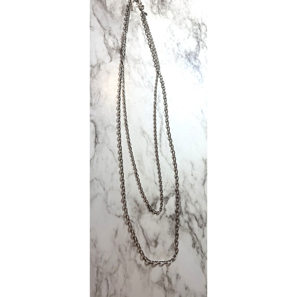 Sarah Coventry Silver Tone Two-Strand Long Necklace‎ (3024)